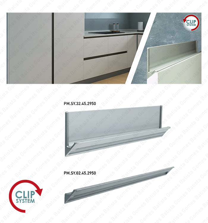 Batista Gomes - SYMA 32 Inglete 45� - Perfis puxadores para mobili�rio