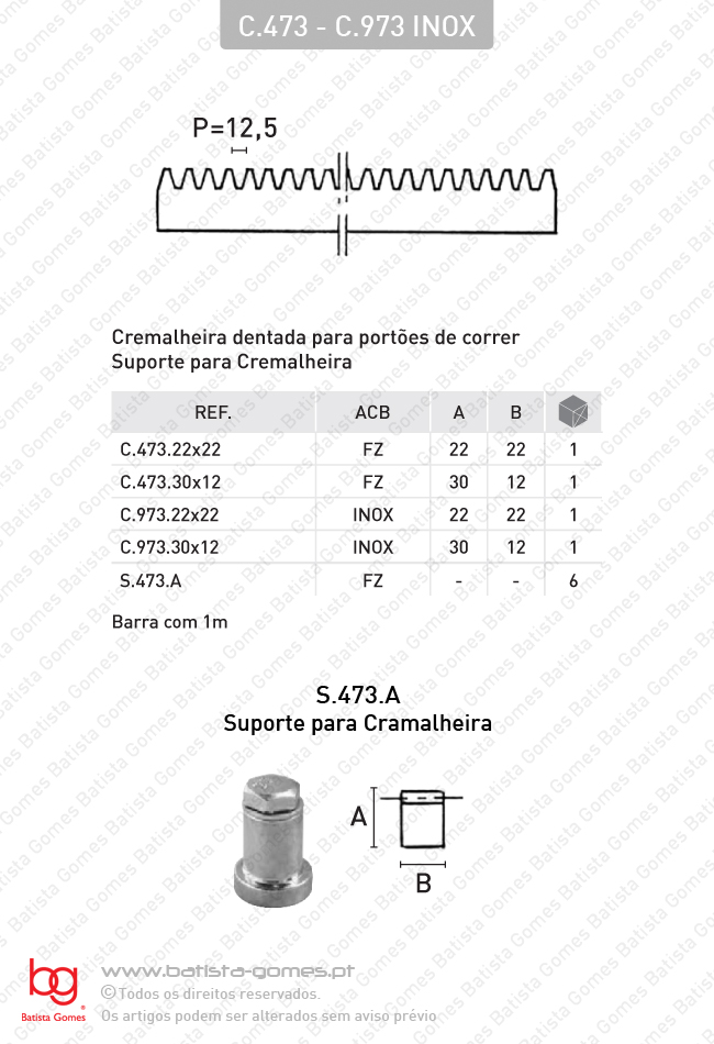 Cremalheiras dentadas para port�es de correr