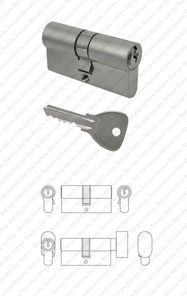 Batista Gomes - CIL.2200; CIL.2200.B - Cil�ndros perfil europeu - Chave / Chave; Bot�o / Chave - S�rie Eco
