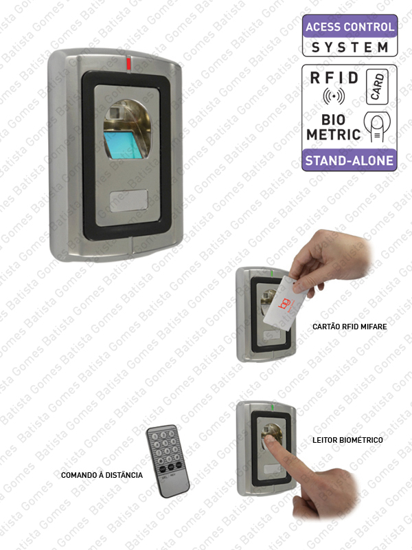 Controlo de Acessos com leitor biom�trico ou cart�o de proximidade