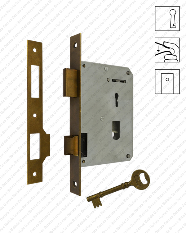 Fechadura de embutir com chave para trinquetas - LAT�O