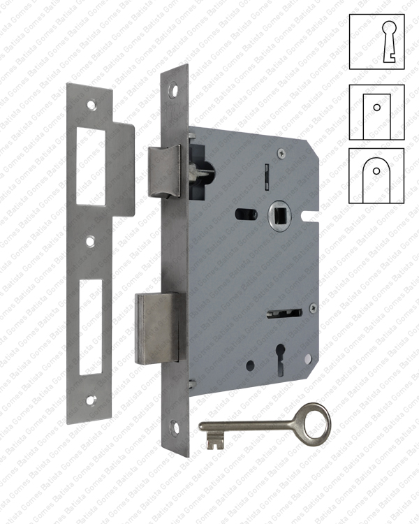 Fechadura embutir com chave ( S�rie 716 ) - INOX / LAT�O