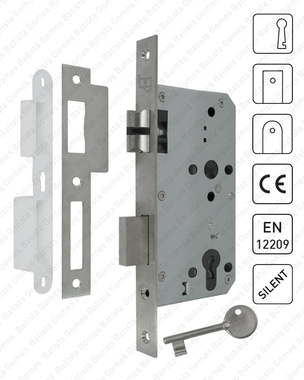 Fechadura embutir com chave ( S�rie 880 ) - INOX