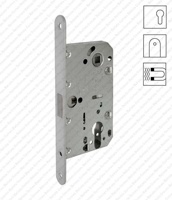 Batista Gomes - F.110.91.03.R - Mediana Polaris - Fechadura de embutir magn�tica Mediana Polaris para cil�ndro