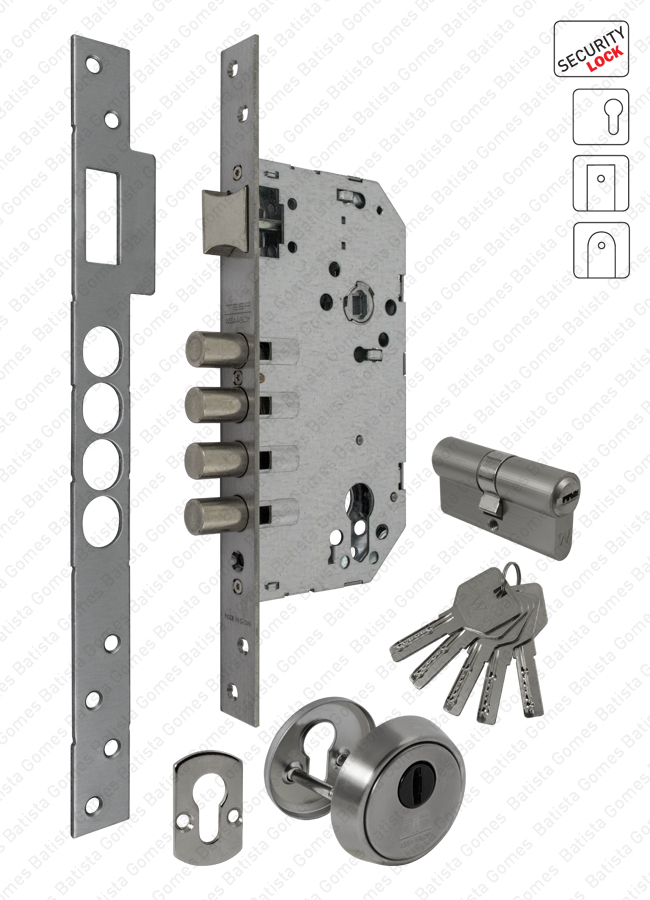 Fechadura seguran�a embutir para cilindro europeu