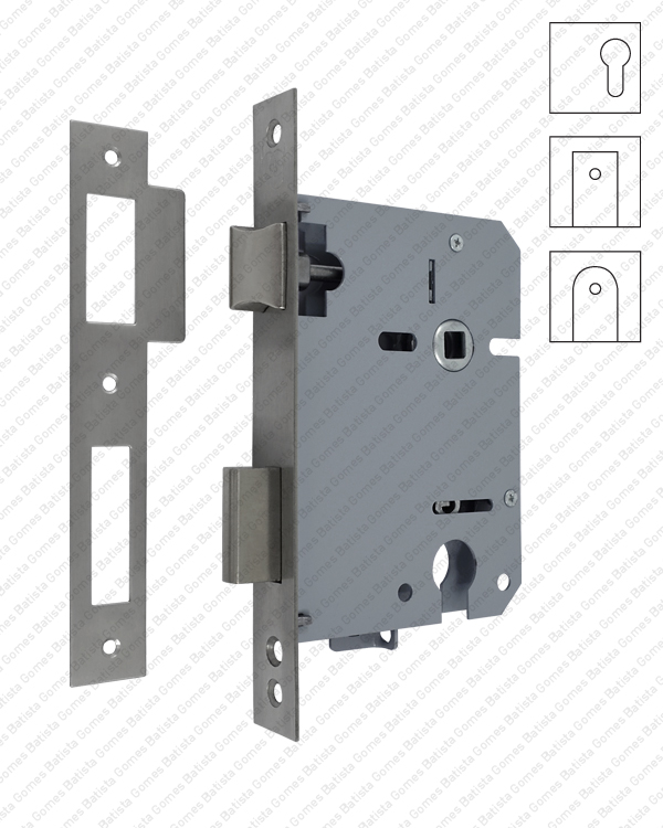 Batista Gomes - F.716.1.03 - Fechadura embutir para cilindro europeu  ( S�rie 716 ) - INOX / LAT�O