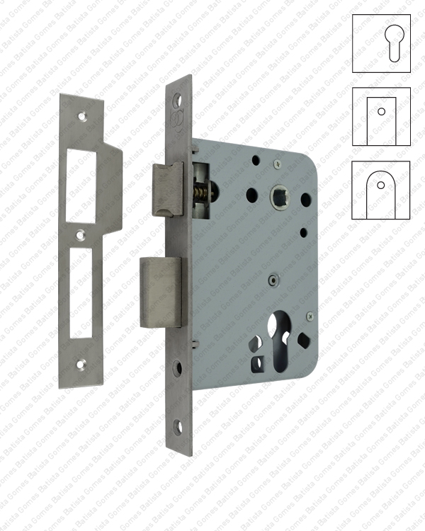 Batista Gomes - F.725.1.03 - Fechadura embutir para cilindro europeu - INOX / LAT�O