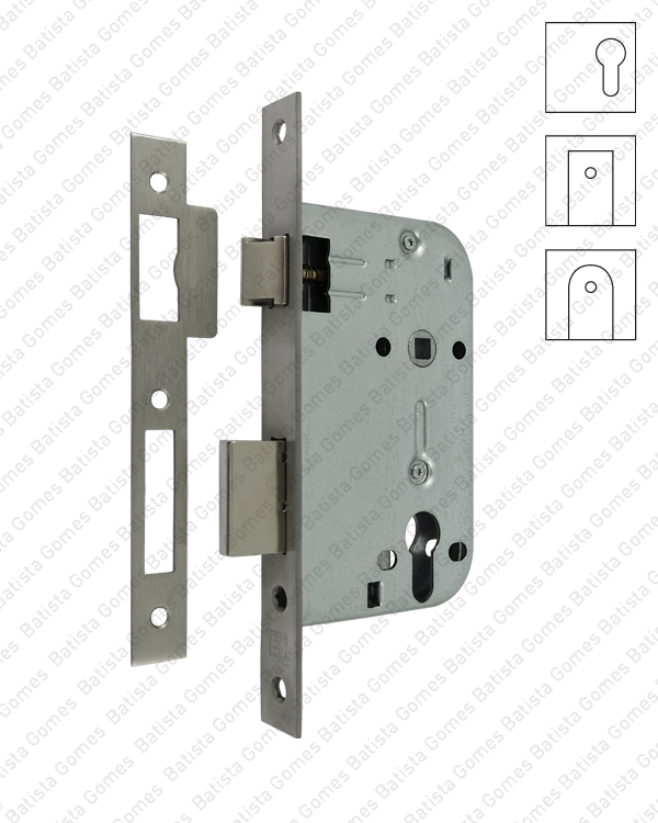 Batista Gomes - F.729.1.03 - Fechadura embutir para cilindro europeu - INOX / LAT�O