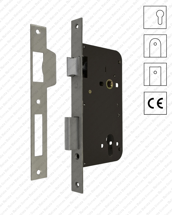 Batista Gomes - F.790.1.03 - Fechadura embutir para cilindro europeu - INOX / LAT�O