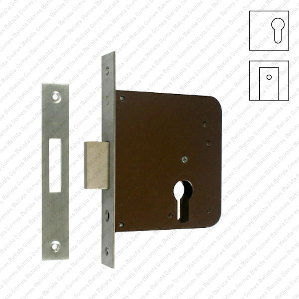 Batista Gomes - F.793.6.03 - Fechadura embutir para cilindro europeu - INOX / LAT�O