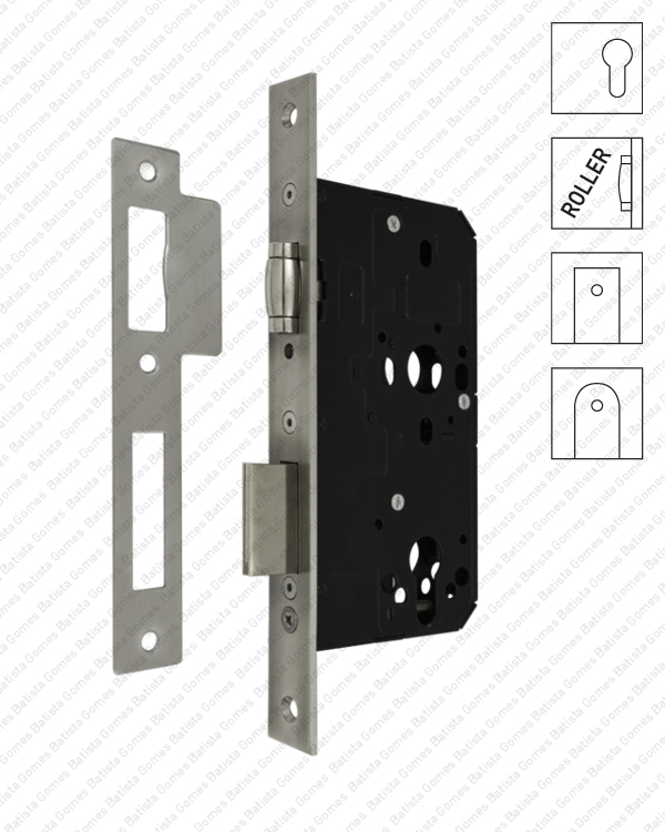 Batista Gomes - F.870.5.03 com roleto - Fechadura embutir para cilindro europeu ( S�rie 870 ) - INOX