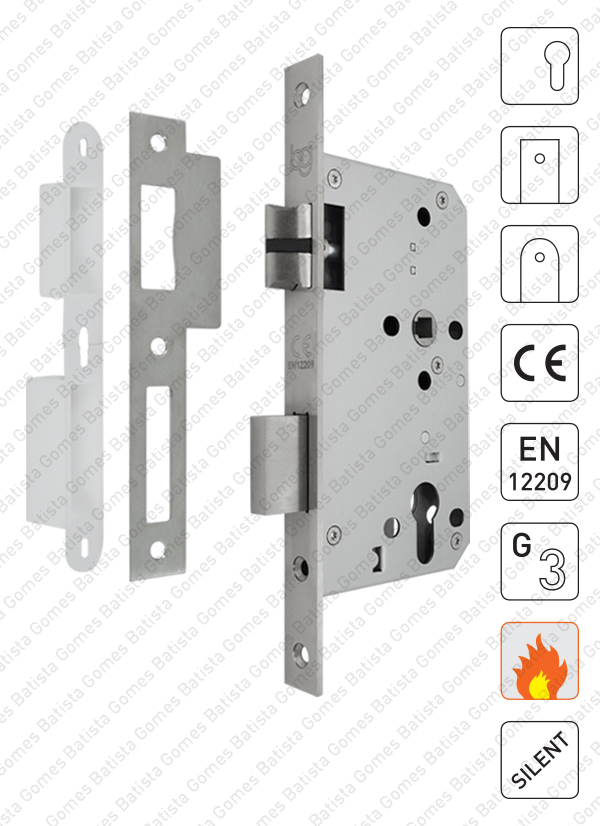 Fechadura embutir para cilindro europeu ( S�rie 880 ) / CE ( Corta Fogo ) - INOX