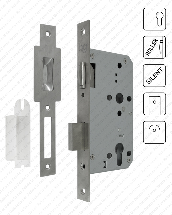 Batista Gomes - F.880.5.03 com roleto - Fechadura embutir para cilindro europeu ( S�rie 880 ) - INOX