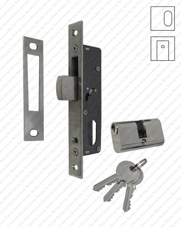 Batista Gomes - F.981.6.04 - Fechadura embutir com cilindro oval - INOX