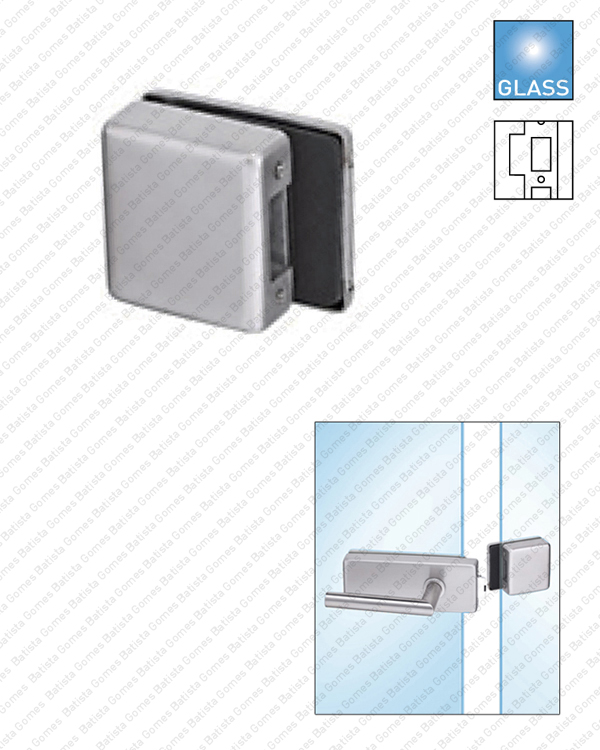 Caixa / testa para folha oposta em vidro compat�vel com fechaduras s�rie F.340V