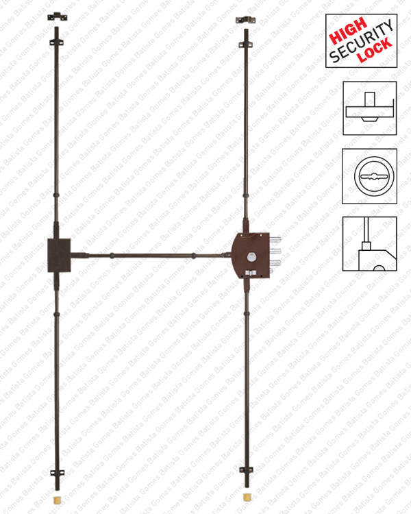 Batista Gomes - F.2500.AZ.H - Fechadura alta seguran�a de sobrep�r com trancas H