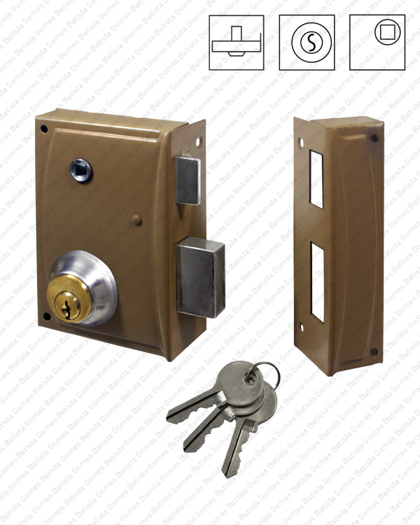 Batista Gomes - F.713.F - Fechadura de sobrep�r com cilindro e quadra