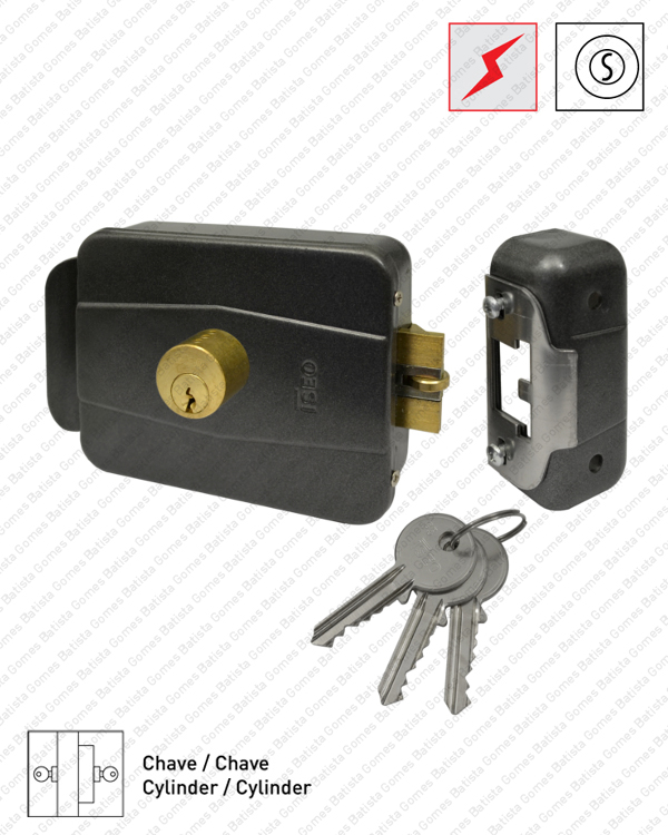 Batista Gomes - F.500.600 - Fechadura el�ctrica de sobrepor Chave / Chave