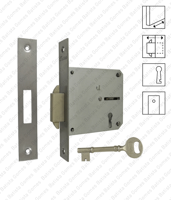 Batista Gomes - F.747.7.01 - Fechadura de embutir com l�ngua deslizante garras com chave