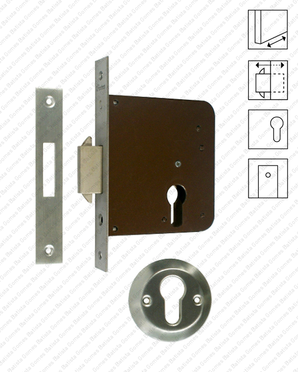 Batista Gomes - F.793.7.03 - Fechadura embutir com l�ngua deslizante garras para cilindro europeu