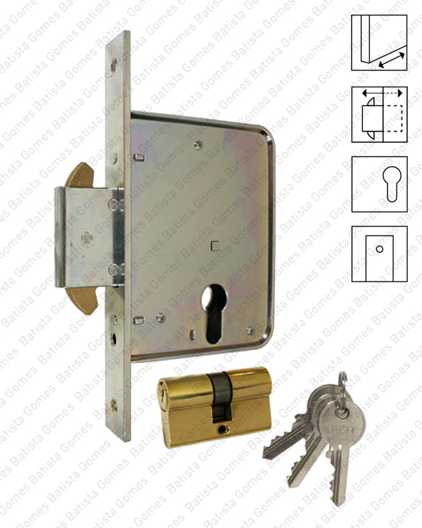 Batista Gomes - F.794.7.03 - Fechadura embutir com l�ngua forte deslizante garras para cilindro europeu