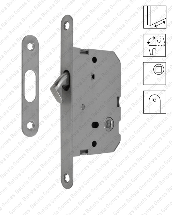 Batista Gomes - F.886.4.02.R - Fechadura embutir com gancho recolh�vel - Com quadra