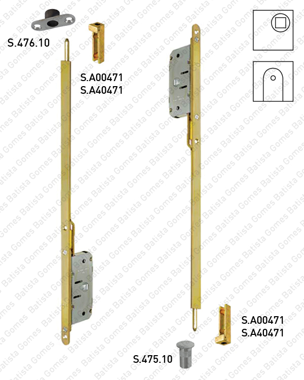 Batista Gomes - F.B02793 - Duetto - Fechadura de embutir com tranca DUETTO