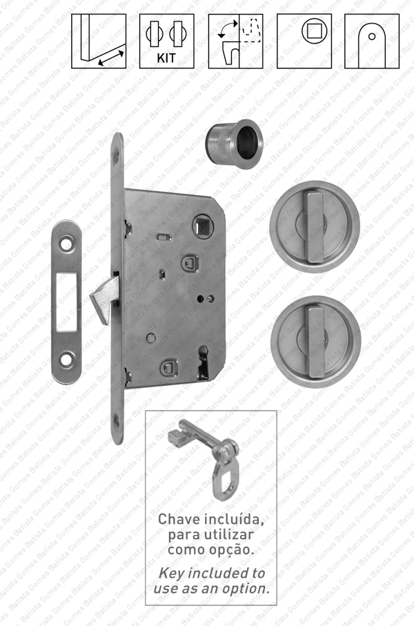 Batista Gomes - F.KIT.32 - Kit Fechadura com conchas com Bot�o + Bot�o
