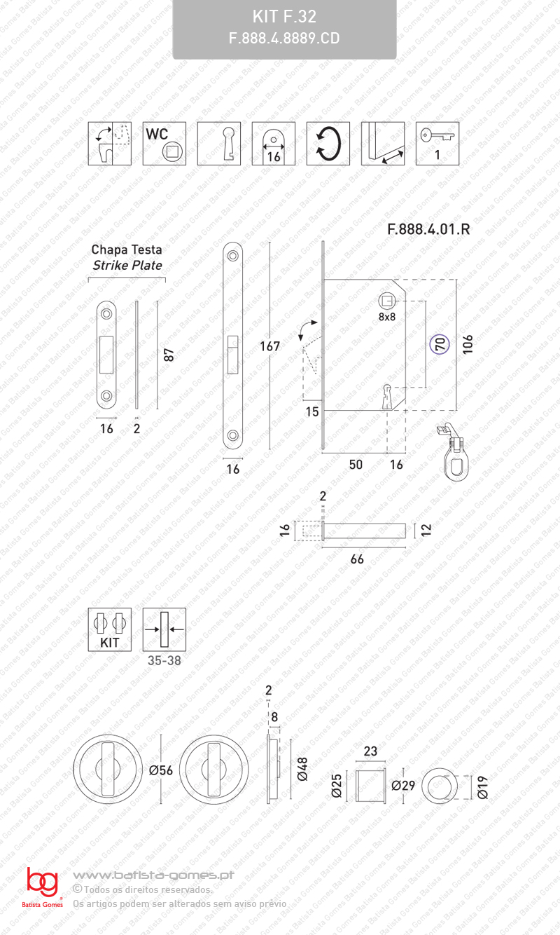 Kit Fechadura com conchas com Bot�o + Bot�o