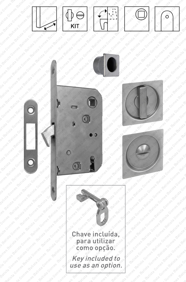 Kit Fechadura com conchas com Bot�o + Bot�o Emerg�ncia