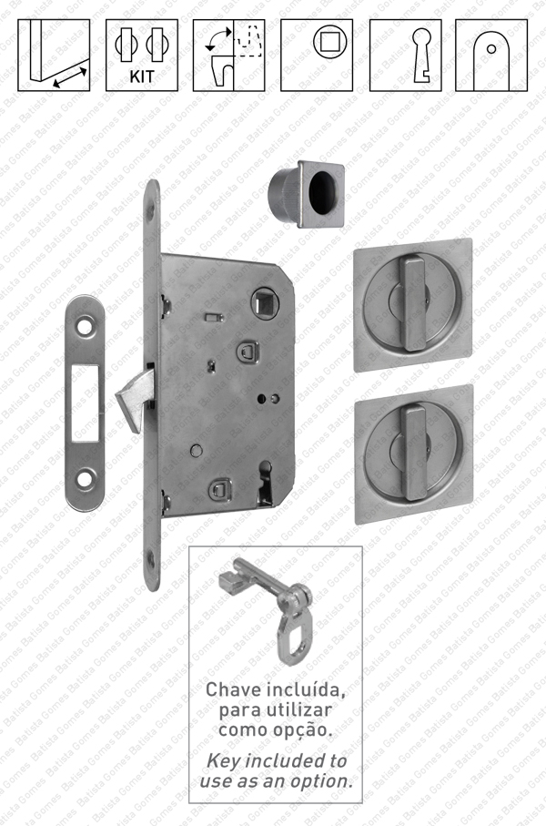 Batista Gomes - F.KIT.42 - Kit Fechadura com conchas com Bot�o + Bot�o