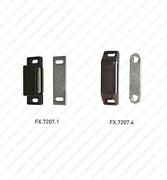 Batista Gomes - FX.7207... - Fechos magn�ticos para m�veis - BRANCO / CASTANHO