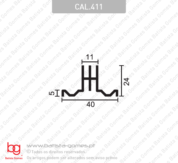 Perfil cremalheira 2 vias - ALUM�NIO