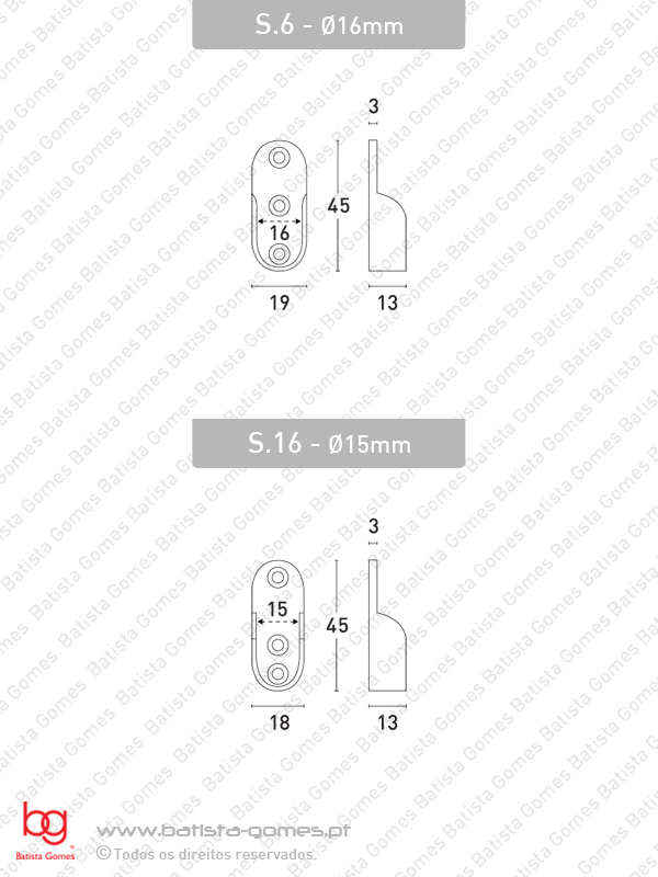 Suportes laterais para var�o