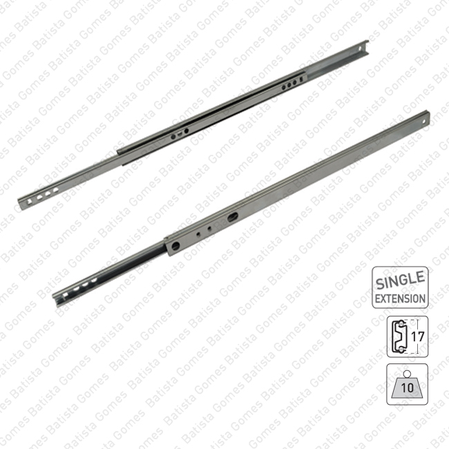 Corredi�as com esferas A17 para gavetas / Extra��o parcial / 10Kg (par)