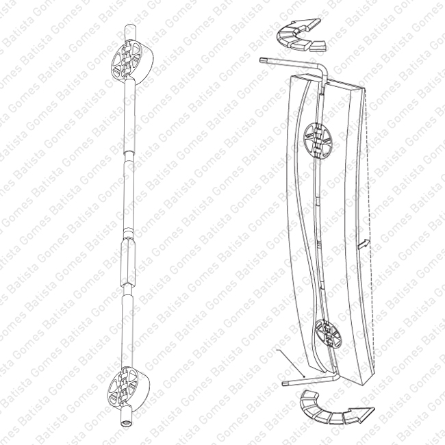 Batista Gomes - EST.110 - Conjunto esticador oculto para portas com dupla regula��o