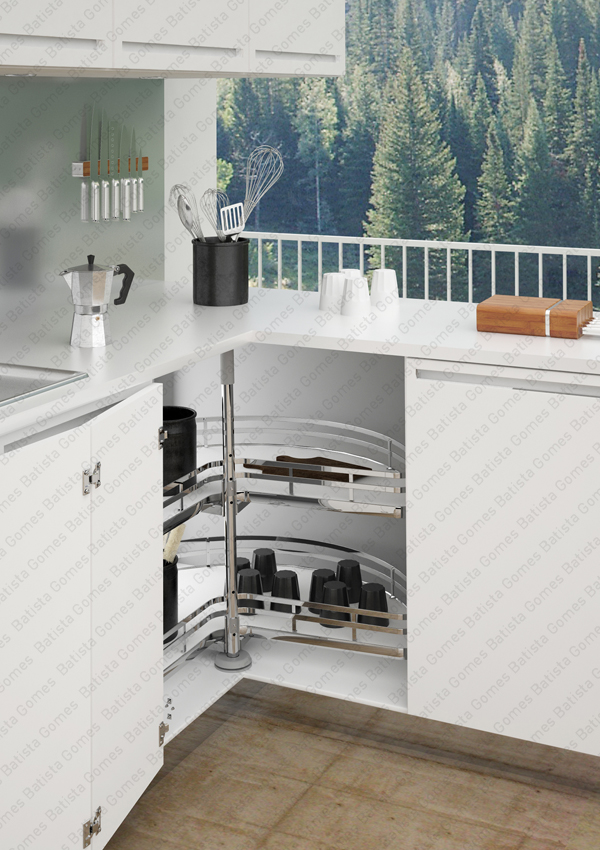 Prateleiras girat�rias 90� - M�d. 900x900 - Cromado