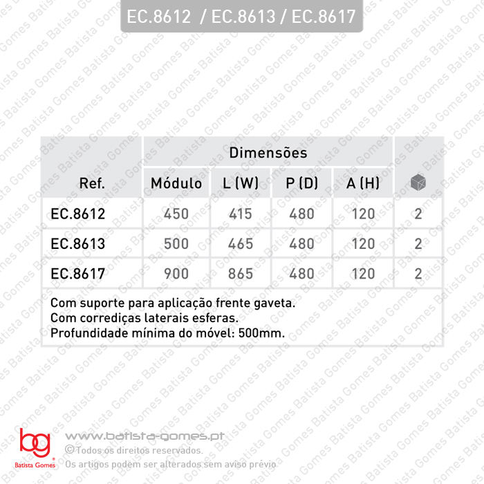 Prateleiras / Gavetas (cestos) de correr individuais