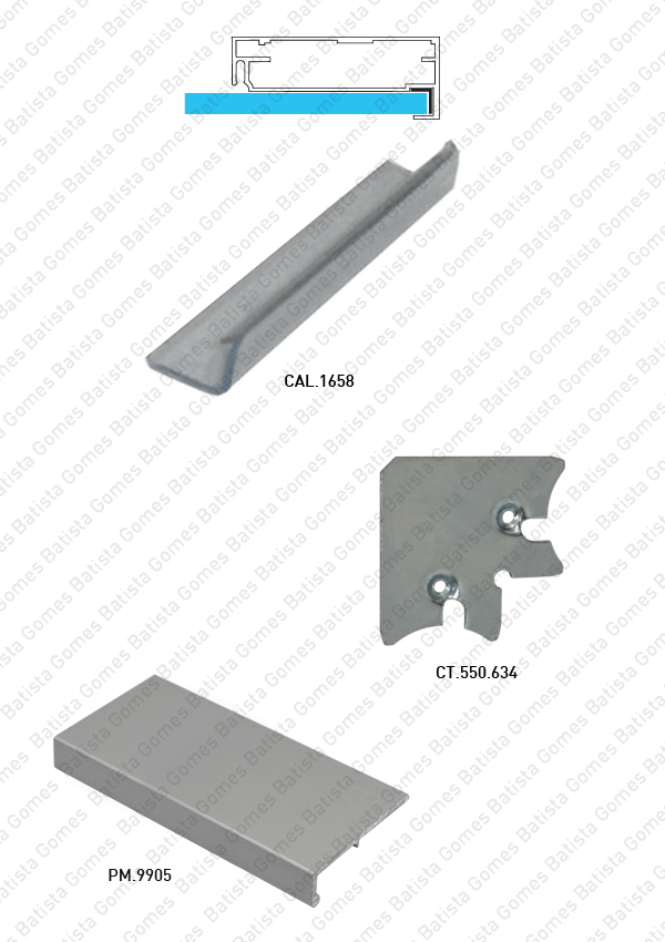 Batista Gomes - CAL.1658 / CT.550.634 / PM.9905 - Acess�rios para perfis S�rie PLUS