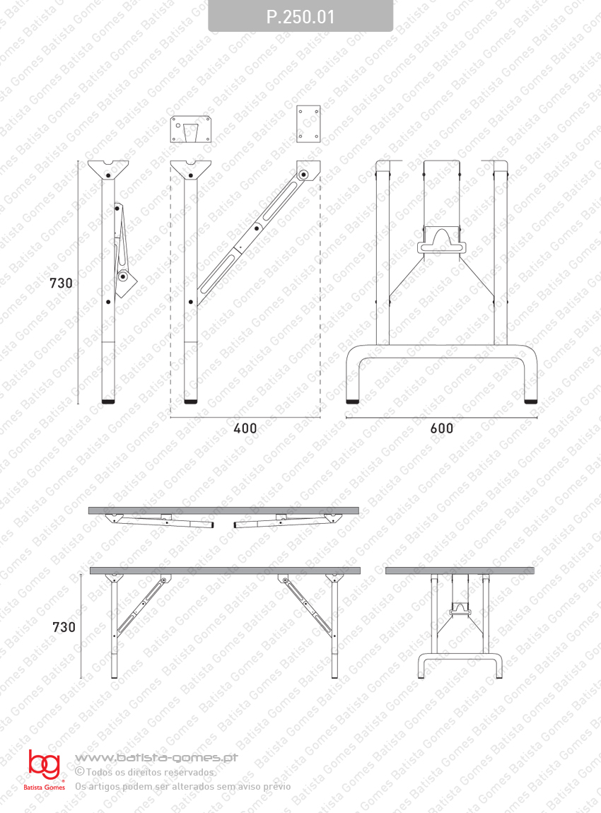 Pernas articuladas para mesas