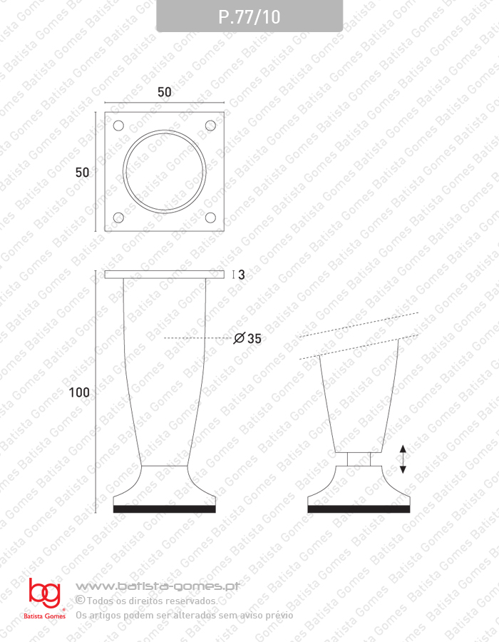 P�s para m�veis tubo �35 - ZAMAC