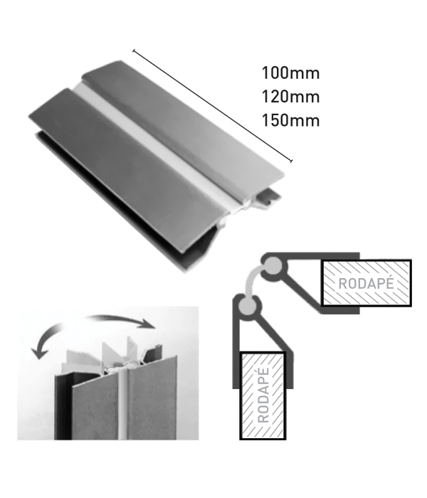 Elemento de liga��o - Canto universal adapt�vel a qualquer �ngulo para rodap� pl�stico