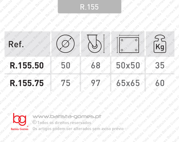 Roda girat�ria �50 / �75 - Cinza