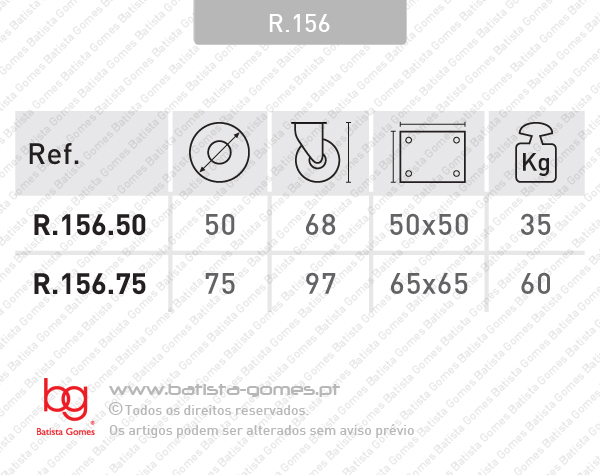 Roda girat�ria �50 / �75 - Cinza