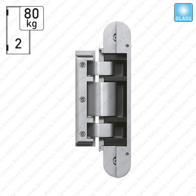 Dobradi�a para vidro TECTUS GLASS 2 D - Carga 80Kgs (2 Dobradi�as)