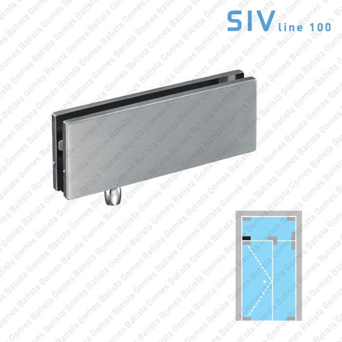 Bra�o com pivot superior - Portas em vidro de batente e vai-vem