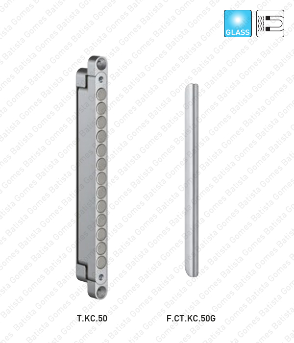 Trinco magn�tico / Chapa testa - aplica��o portas em vidro