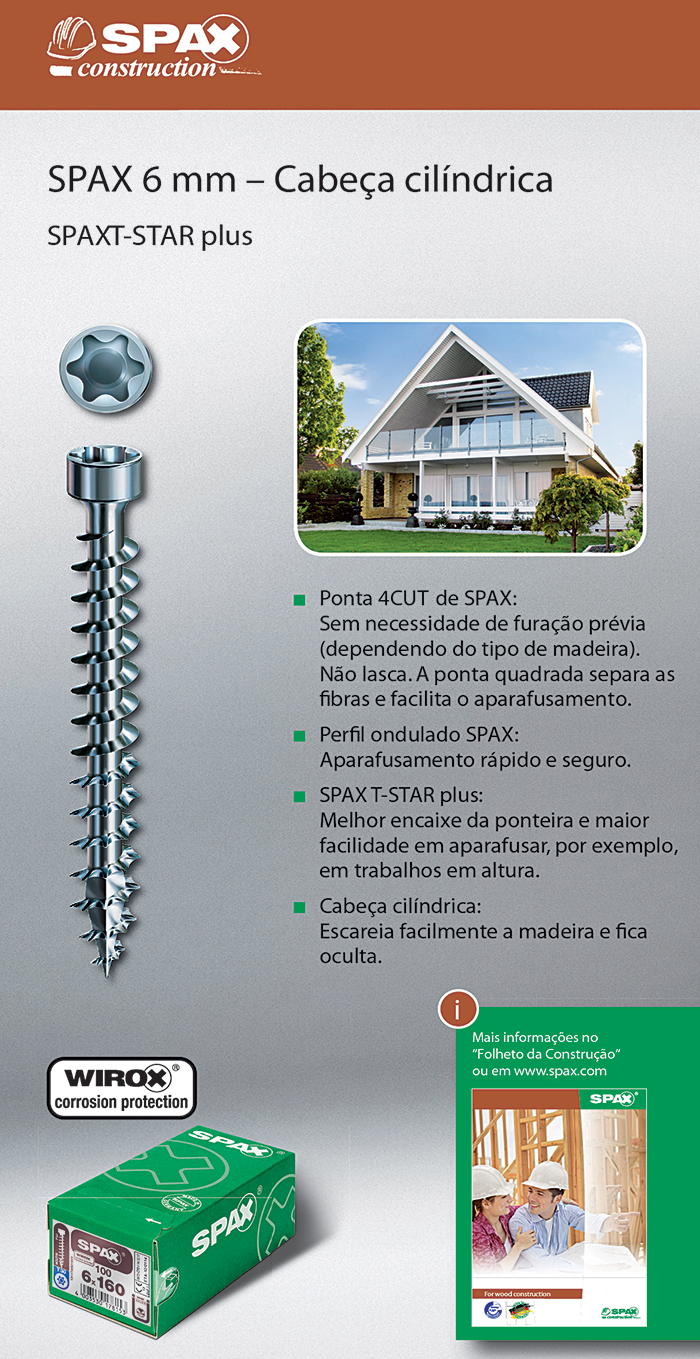 Batista Gomes - SPAX 6 mm - Cabe�a cil�ndrica - SPAX T-STAR plus