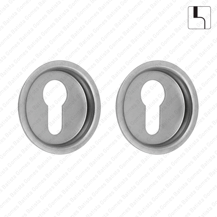 Kit conchas embutir redondas �56 com entrada chave para cilindro - INOX