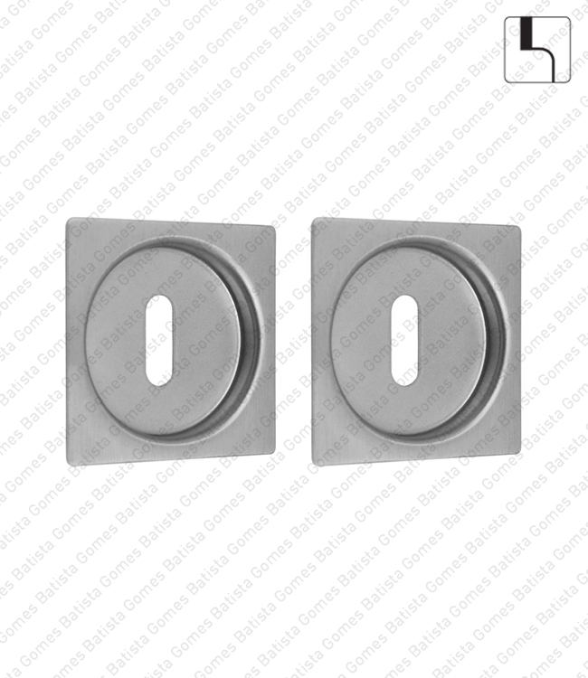 Kit conchas embutir quadradas Q.56 com entrada chave normal - INOX